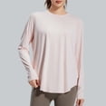 thumbnail image 2 of Athletic T-Shirts for Womens Casual Workout Tops Long Sleeve Crew Neck Loose Yoga Shirt Light Gym Sport Running Top, 2 of 7