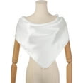 thumbnail image 2 of INSPIRAR CHIC Pañuelo de Cuello de Satén para Mujeres, Pañuelo Cuadrado de Seda Sólido, Diadema Bandanas Blanca 90x90cm/35.4x35.4 pulgadas (LxA), 2 of 6