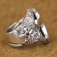 thumbnail image 4 of Details 925 Sterling Silver Cross Shield Punk Ring TA457 US Size 15, 4 of 14
