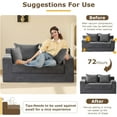thumbnail image 4 of Sofá cama convertible, sofá cama plegable 3 en 1, sofá cama plegable – Tumbona y futón para suelo, sofá cama extraíble de pana con 4 almohadas para sala de estar, beige, 4 of 4