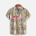 thumbnail image 4 of Hawaiian T-shirts for Men- Easter Rabbit Short Sleeve Beach Tops Bunny Printed Lapel Loose Tops Tops with Pocket, #5, Adult-6XL, 4 of 8