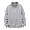 thumbnail image 5 of Abcomgle Girls Half Zip Pullover 10-12 Oversized Long Sleeve Kids Jacket Cute Fashion Fleece Girls Sweatshirt with Pockets, 5 of 6