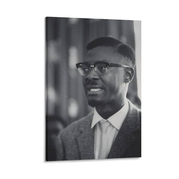 African And Black Nationalists Patrice Lumumba Poster Painting On Canvas Wall Art Poster Scroll Picture Print Living Room Walls Decor Home Posters 12x18inch(30x45cm)