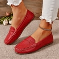 thumbnail image 6 of Nestiefly Women's Comfortable & Lightweight Penny Loafers Slip-Ons Business Casual Dress Shoes Work Office Flat Walking Shoes for Women Red 42, 6 of 9