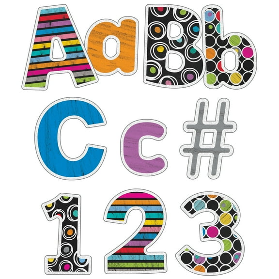 Carson Dellosa 4in Colorful Chalkboard Combo Pack Bulletin Board Letters (219 pieces)