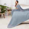 thumbnail image 2 of Manta de muselina Comfy Cubs para adultos, tamaño king, 270 x 230 cm, color azul Pacífico, 2 of 6