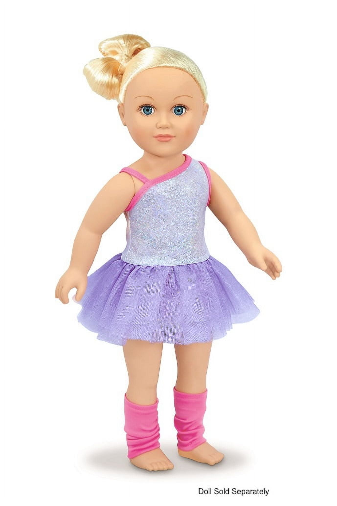 My Life As Ballerina Fashion Set for 18-inch Doll, 3 Pieces Included, Silver with Pink and Purple