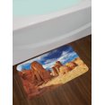 thumbnail image 2 of Desert Bath Mat, Bizarre Sandstone Cliffs in Sahara Desert Tassili N'Ajjer Algeria, Non-Slip Plush Mat Bathroom Kitchen Laundry Room Decor, 29.5 X 17.5 Inches, Navy Blue Mustard Orange, Ambesonne, 2 of 2