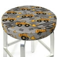 thumbnail image 6 of Goofa Retro Excavator Printed Stool Covers Round, Waterproof Round Bar Stool Covers Anti-Slip Round Bar Stool Seat Cover with Elastic Bands Durable -, 6 of 7