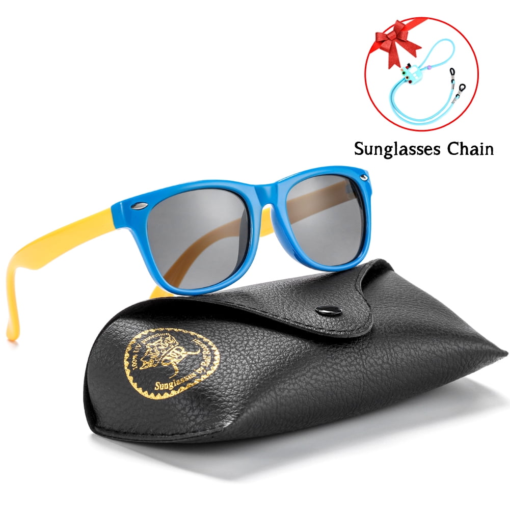 Blue Yellow Boolavard Flexible Kids Sunglasses Polarized Child Baby Safety Coating Sun Glasses UV400 Eyewear 