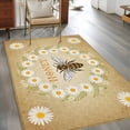 thumbnail image 3 of Brown Daisy Bees 3'x5' Washable Rug, Spring Farmhouse Honey Floral Rings Non-Slip Area Rugs for Entryway Kitchen Classroom, StainResistant Dorm Throw Carpet, Low Pile Soft Indoor Floor Mat, 3 of 9