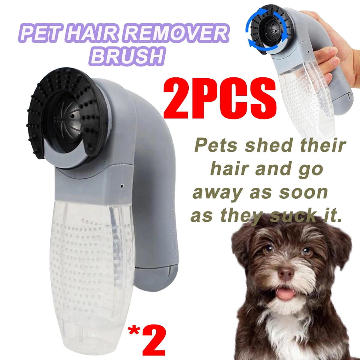 1/2Pieces Electric Pet Hair Suction Device Massager Cleaning Cat and