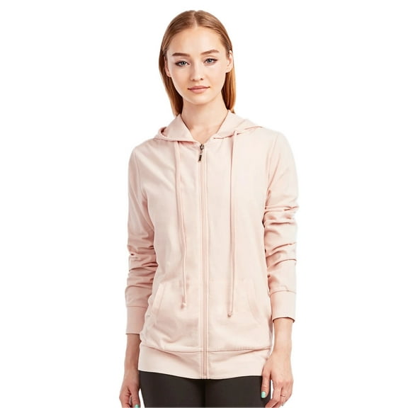 Pack of 3 Women’s Cotton Hodded Zip-Up Sweatshirt (Peach, Medium)