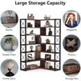 thumbnail image 6 of Tribesigns 6-Shelf Corner Bookcase, Vintage Industrial Corner Bookshelf Etagere Bookcase, 6 Tier Corner Shelf Storage Rack with Metal Frame for Living Room Home Office (Rustic Brown), 6 of 7
