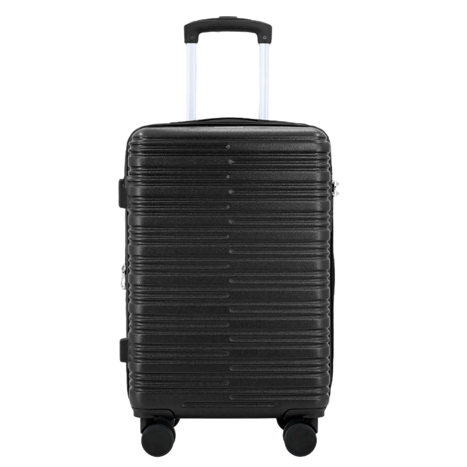 Expandable 20-inch Carry-On Hardside Luggage with 360° Spinner Wheels and Combination Lock, Black