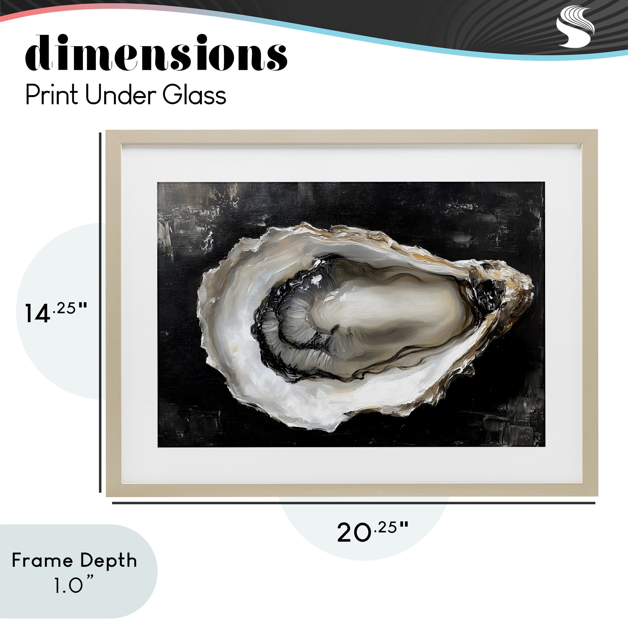 Stupell Industries Black Oyster Pearlescent Shell Birch Framed Print Under Glass, design by LSR Design Studio