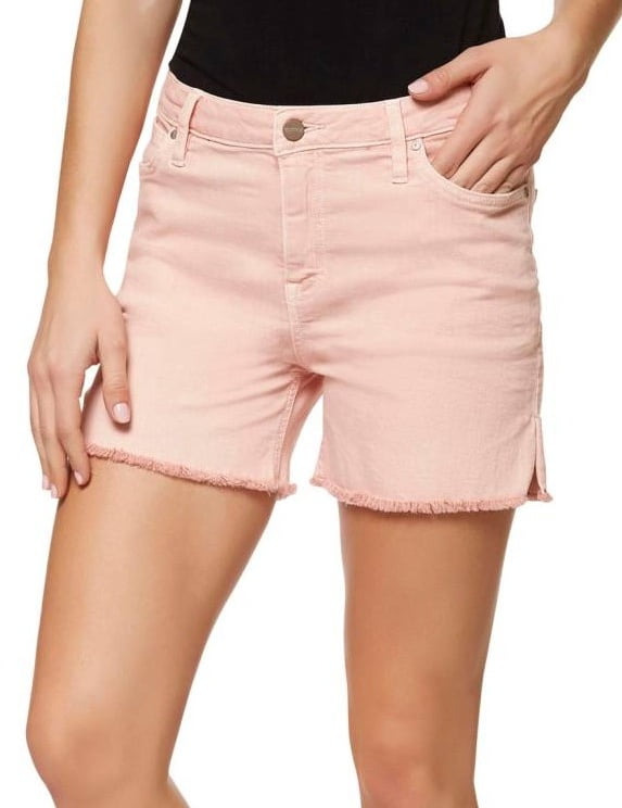 light pink denim shorts