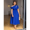 thumbnail image 2 of AURA Women Plus Size Bodycon Maxi Dress One Shoulder Waist Cutout Elegant Summer Dress, 2 of 6