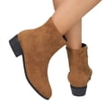 thumbnail image 6 of Ankle Boots for Women Comfortable Low Block Heel Booties with Inner Side Zipper Closure Fashionable British Style Classic Fall Boots, 6 of 8