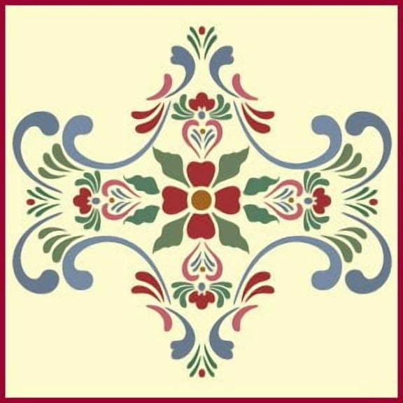 Rosemaling Pattern 13 Stencil - Rose Scandinavian Decorative Folk Painting Mylar Plastic Stencil - The Artful Stencil