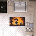 thumbnail image 4 of Halloween-featured Welcome Door Mats 19.7" X 31.5" Anti-slip Durable Mat Glowing Pumpkins Cartoon Witch Smiling Facial Expression Practical Entryway Door Mat, 4 of 5