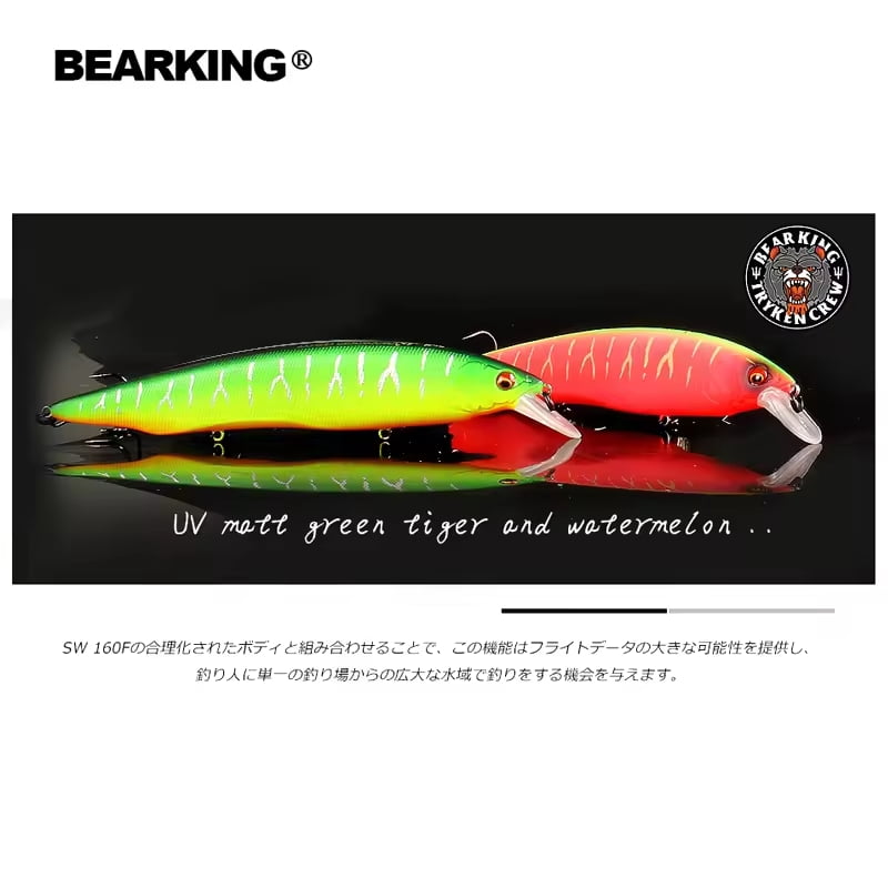 3PCS Bearking Kanata Fishing Lures 20 Colors Minnow Crank Tungsten Weight System Wobbler Artificial Bait 160mm 30g