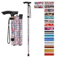 thumbnail image 1 of Bastón plegable Supregear, ajustable en 5 niveles de altura, ligero, plegable, portátil, de viaje, con correa para la muñeca y mango en T, para personas mayores, hombres y mujeres con discapacidad, di, 1 of 5