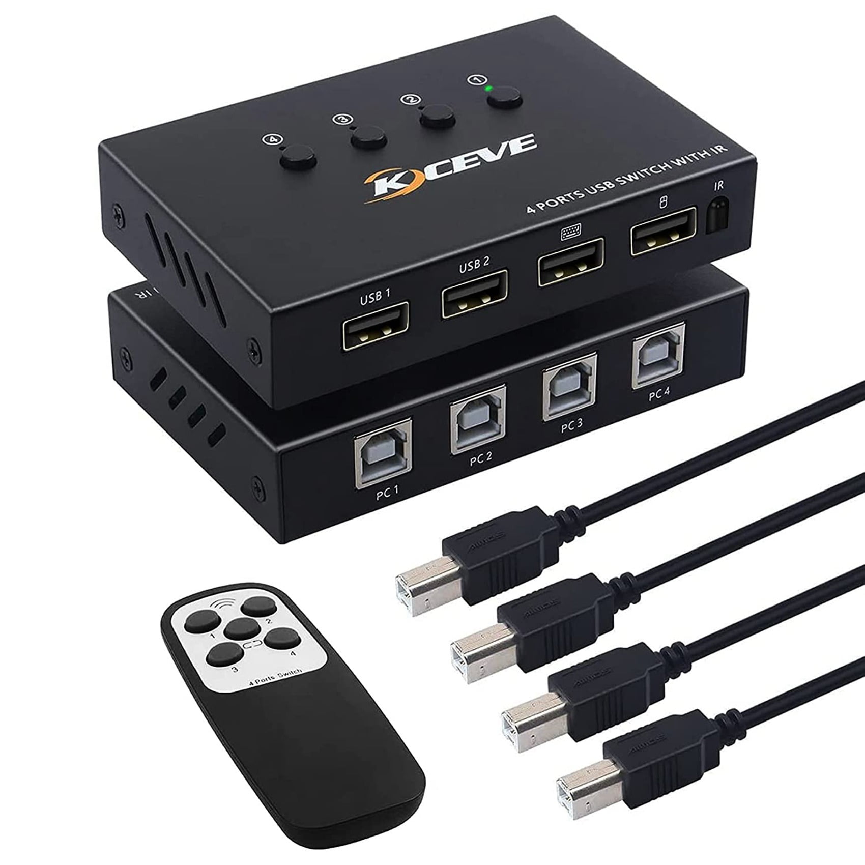 USB Switch Selector 4 Port KM Switch 4 Computers Sharing 4 USB Devices