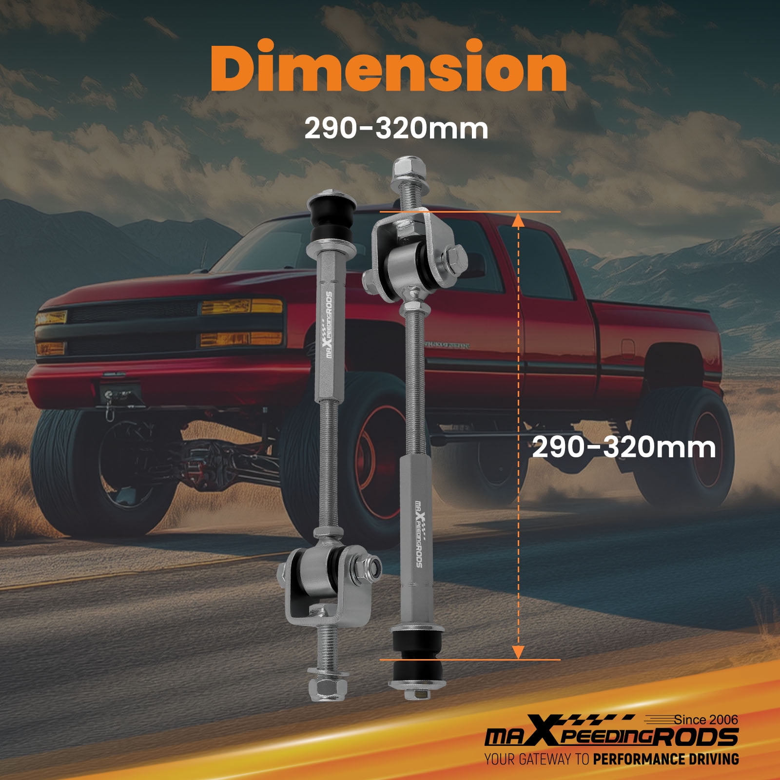 Maxpeedingrods Heavy Duty Sway Bar End Links 4-6" Lift Kit For GMC Silverado/Sierra 2500 3500