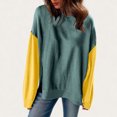 thumbnail image 6 of Ultrave Long Sleeve Shirts for Women Cotton Color Block Baggy Casual Long Sleeve Clothes for Women, 6 of 7