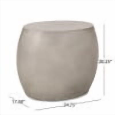 Outdoor Lightweight Concrete Side Table, Light Gray