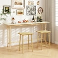 thumbnail image 4 of Costway 25.5" Counter Height Stool Set of 2 with Footrest & Solid Wood Frame Natural, 4 of 8