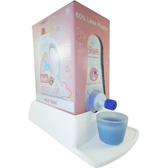 Skywin Detergent Box Riser (Eco Box), Raises Boxed Liquid Laundry Detergent Cup Holder & Drip Tray Catcher, Laundry Detergent Holder (White)