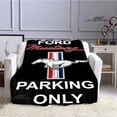 thumbnail image 3 of Mustang-Manta de franela con estampado de logotipo de coche, manta cálida para camas, manta de arcoíris, manta de Picnic, forros de cama, regalo de cumpleaños, 3 of 4
