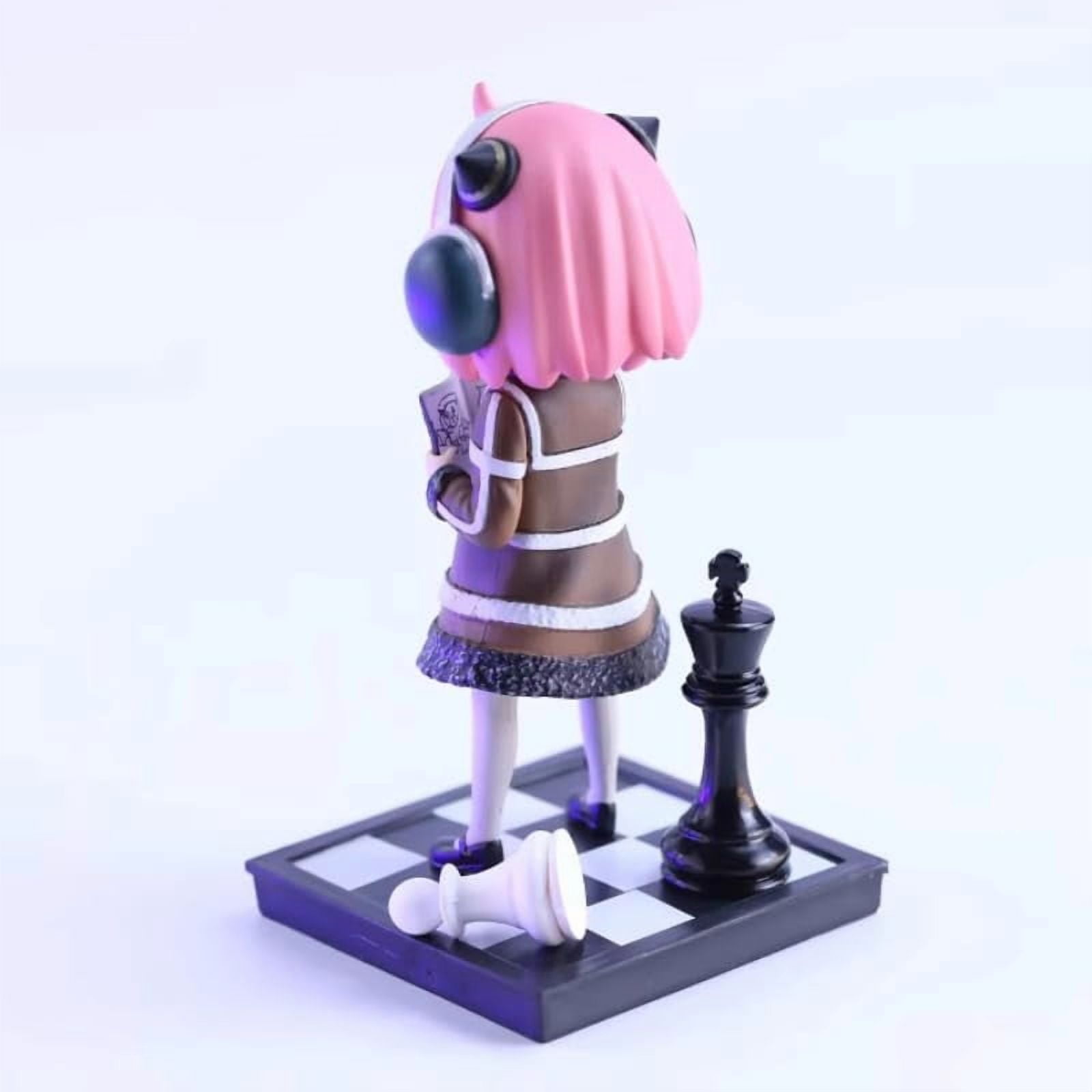 New Anya Forger Figure, Standing Replacement Head Anya Forger Action Figures 18cm/7.1inch PVC Handmade Anime Character Statue Model Decoration Gifts