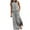 Gray, variant on Women Summer Bohemian Solid Fork Opening Dress Casual Sleeveless Belt A-Line Maxi Dress Pleated Hem Swing Sun Dress Yellow XL, US Size: 10