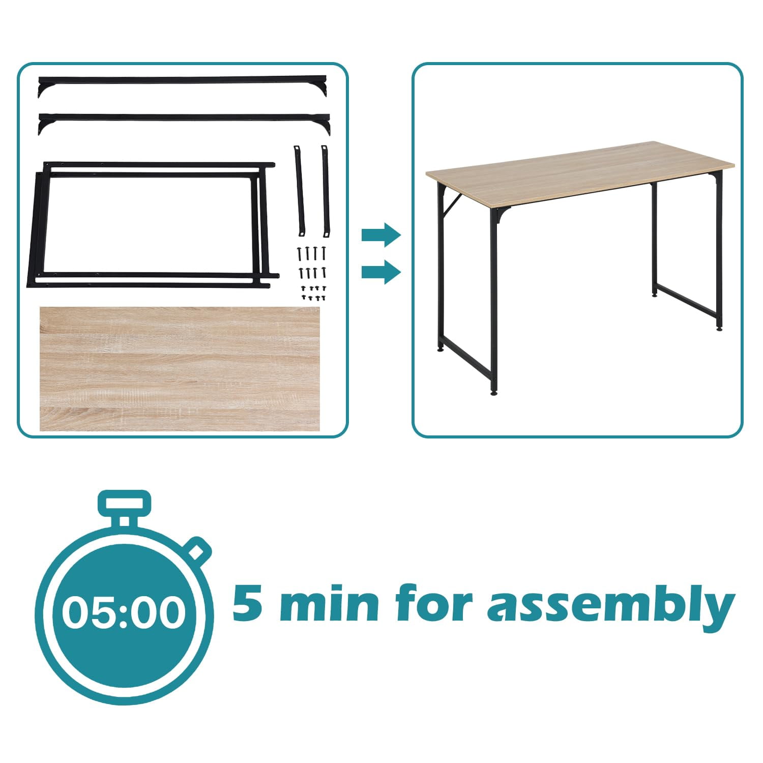 YRLLENSDAN 19.7×47 Computer Desk for Two Monitors Study Desk Writing Desk Office Desk Study Table for Adult Work Desk for Home Simple Industrial Desk,Beige