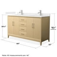 thumbnail image 4 of Janna 60" White Oak Double Vanity Carrara Cultured Marble Top & Nickel Trim, 4 of 5