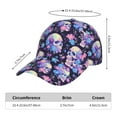thumbnail image 2 of Sikiie cool flower Skull Unisex Vintage Washed Unstructured Baseball Cap Soft Cap Adjustable Unisex Baseball Hat Dad Hat, 2 of 6