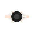 thumbnail image 2 of 3.0ct round cut black natural onyx 18k rose gold Bridal Wedding Engagement Promise Anniversary Ring for Women size 7.5, 2 of 7