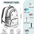 thumbnail image 5 of Black and White Cat Head Backpack for School, Cute School Bag with Adjustable Shoulder Straps and Padded Back, 16.9"x12.6"x5.9", 5 of 5