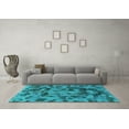 thumbnail image 3 of Ahgly Company Indoor Rectangle Abstract Turquoise Blue Modern Area Rugs, 2' x 3', 3 of 4