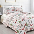thumbnail image 4 of Ensemble de Courtepointe de Noël 3 Pcs avec Couvre-Oreillers. Couvre-Lit Réversible avec Motif des Fêtes. Carol Collection (Très Grand), 4 of 4