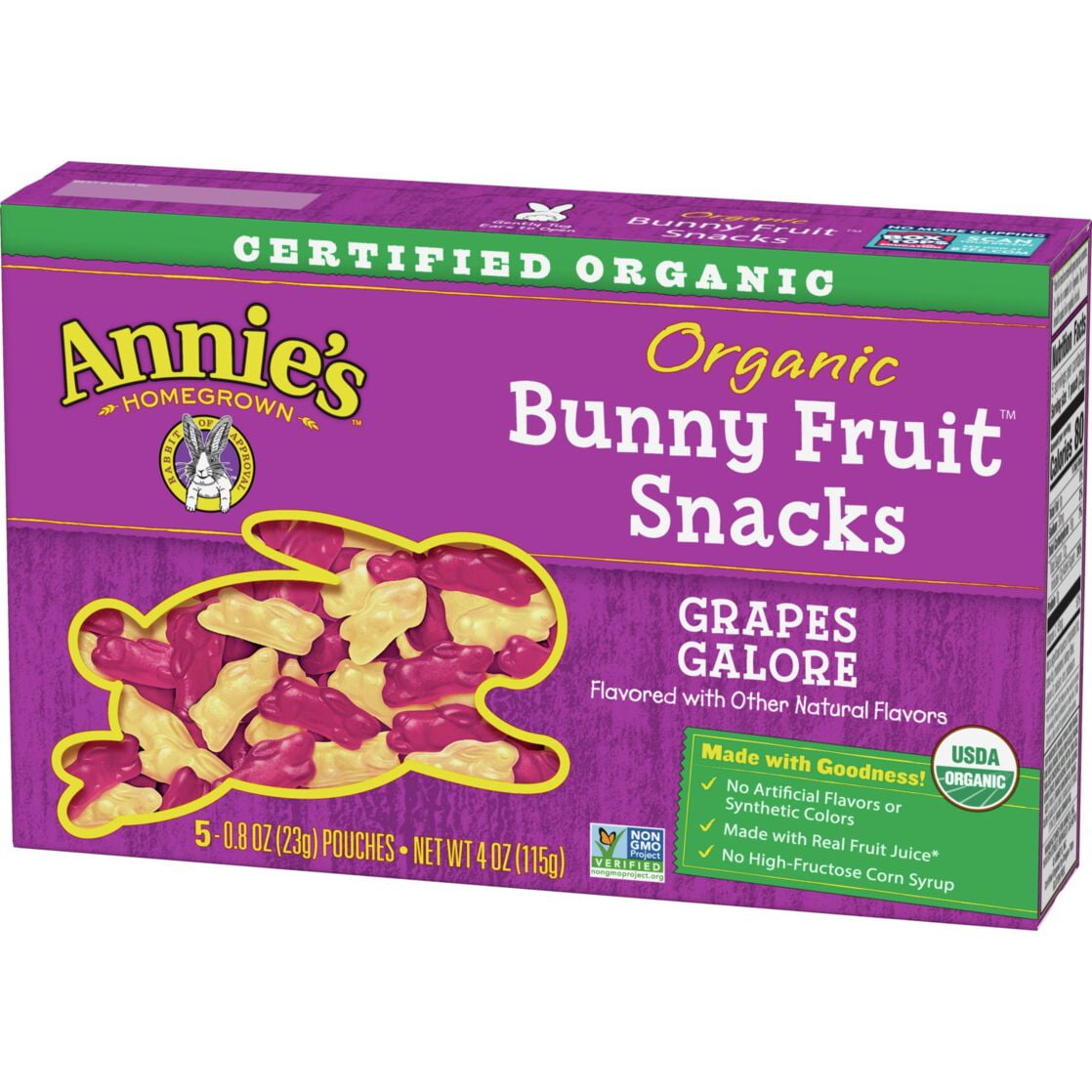 Annie's Homegrown Organic Grapes Galore Bunny Fruit Snacks