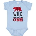 thumbnail image 3 of Inktastic Plaid Bear Wild and 1 with Arrow Boys or Girls Baby Bodysuit, 3 of 5
