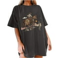 thumbnail image 5 of PVCS Womens Tops Women's Cowboy Competition Casual Concert T Shirts Vintage Cow Skull Graphic Tees Oversized Tops, 5 of 7