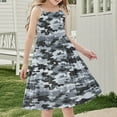 thumbnail image 4 of FamilyThread Girls Casual Camouflage Sleeveless Dresses Spaghetti Strap Summer Swing Twirly Sundress A-Line Dress For 4-14Y, 4 of 7