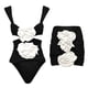 thumbnail image 2 of Augper Women Sexy Swimming Suit Floral Decoration Long Sleeved Strapless Solid Color Swimsuit Skirt Set Two-Piece Set, 2 of 6