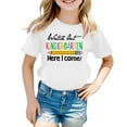 thumbnail image 4 of MAIHAN Girls Tshirts First Day Of School Shirts Crewneck Ruched Side Slim Fit Shirt Girls Summer Clothes Soft Casual Tees, 4 of 4