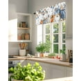 thumbnail image 3 of Fall Thanksgiving Kitchen Valances for Windows Orange Blue White Floral Pumpkins Maple Leaf Valance Curtains&nbsp; for Kitchen /Living Room/Bedroom/ Bathroom Decor, 54"x18 " ,Rod Pocket 1 Panel,, 3 of 7
